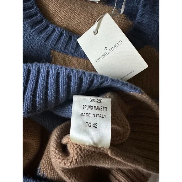 $800 Bruno Manetti Italy wool cashmere sweater pullover fall winter warm luxury - Picture 5 of 8